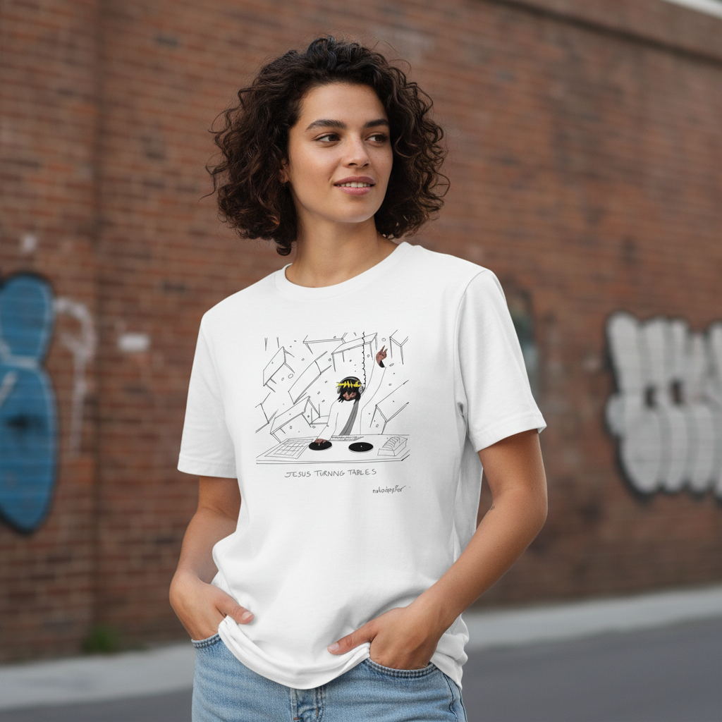 Jesus Turning Tables T-Shirt-Shirts-nakedpastor