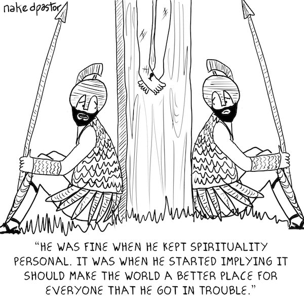 Keep Spirituality Personal Digital Cartoon - by nakedpastor