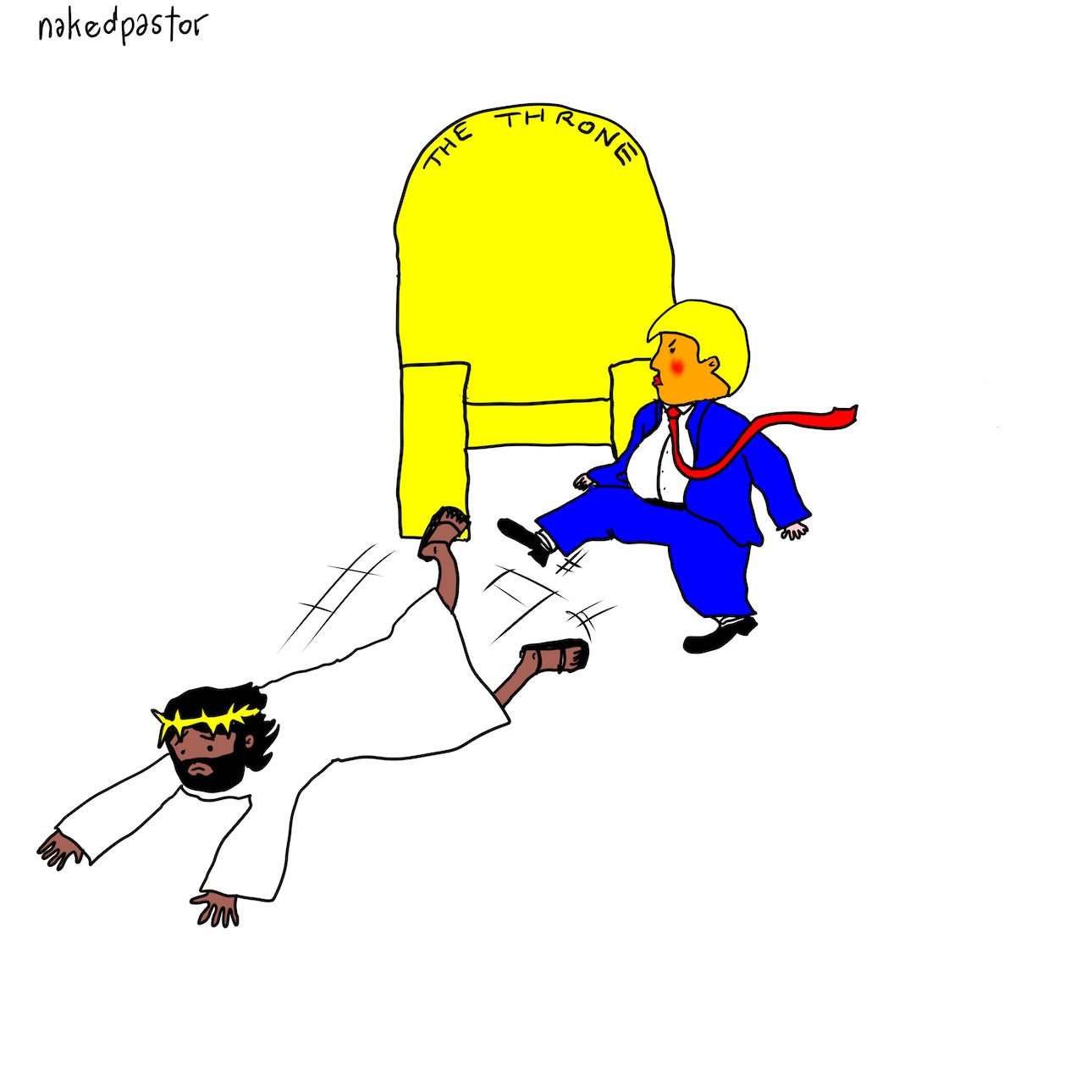 Kicked Off The Throne Digital Cartoon-Cartoons-nakedpastor