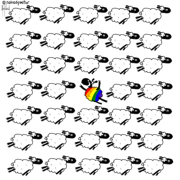 Go Against the Flock LGBTQ Version Digital Cartoon