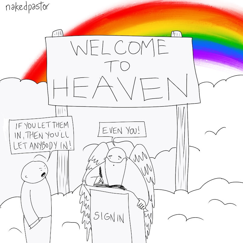 You'll Let Anybody In Digital Cartoon-Digital Cartoons-nakedpastor