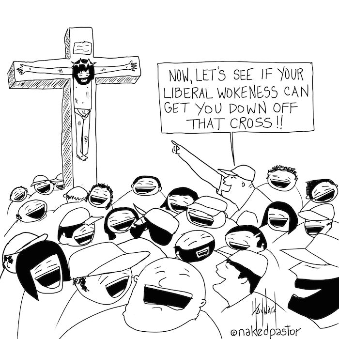 Liberal Wokeness on the Cross Digital Cartoon