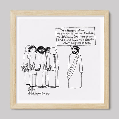 Love Versus the Bible Print-Cartoons-nakedpastor
