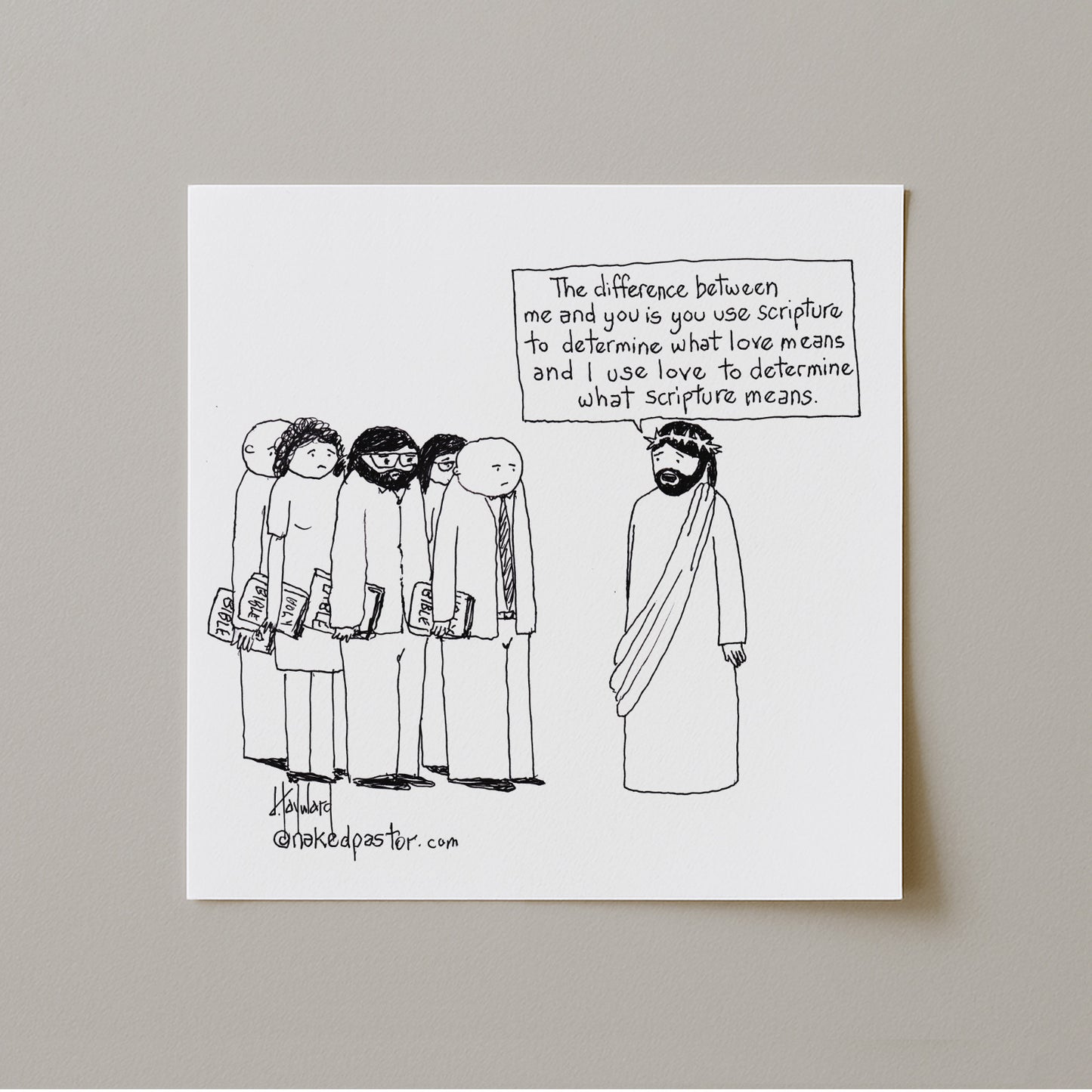 Love Versus the Bible Print-Cartoons-nakedpastor