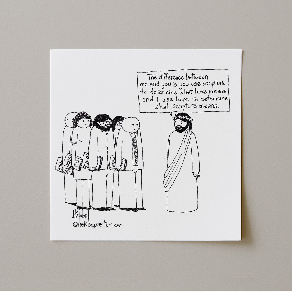 Love Versus the Bible Print-Cartoons-nakedpastor