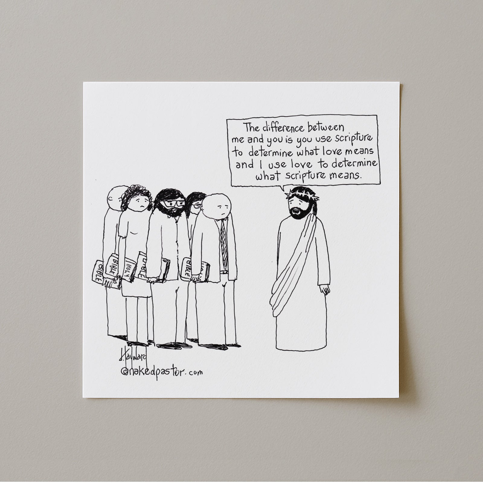 Love Versus the Bible Print-Cartoons-nakedpastor