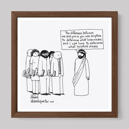 Love Versus the Bible Print-Cartoons-nakedpastor