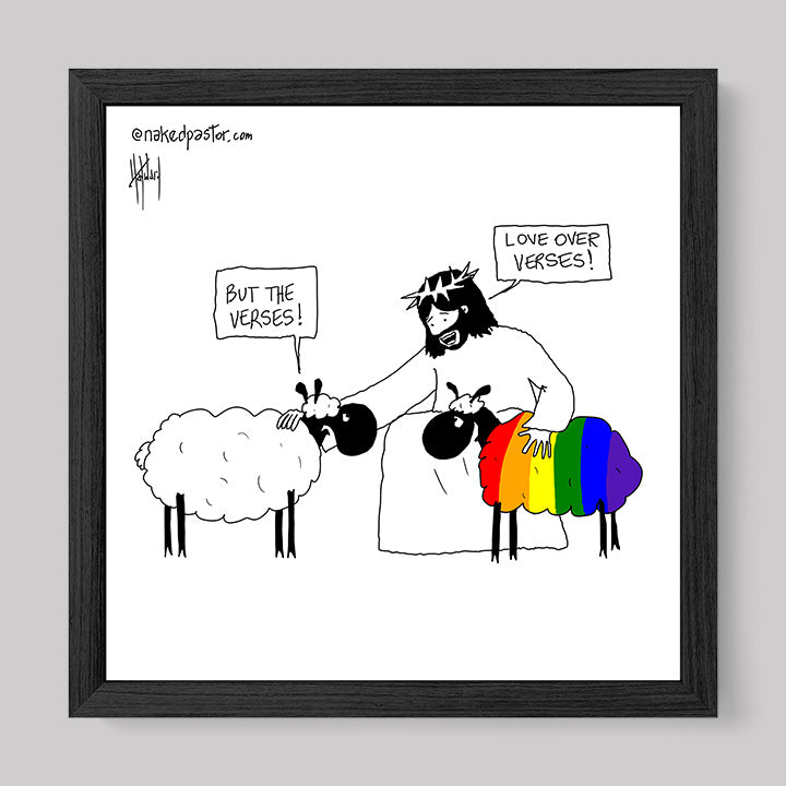 Love Over Verses Print-Cartoons-nakedpastor