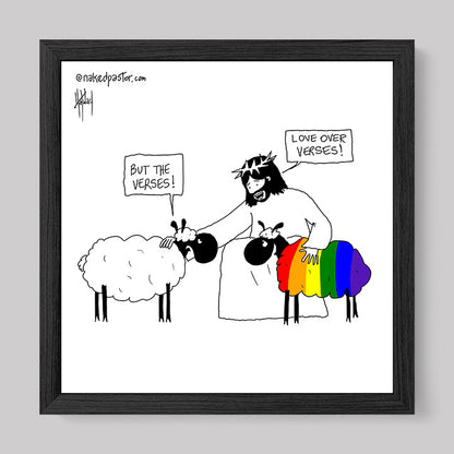Love Over Verses Print-Cartoons-nakedpastor