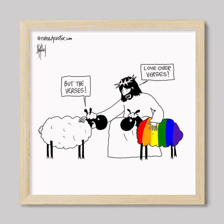 Love Over Verses Print-Cartoons-nakedpastor