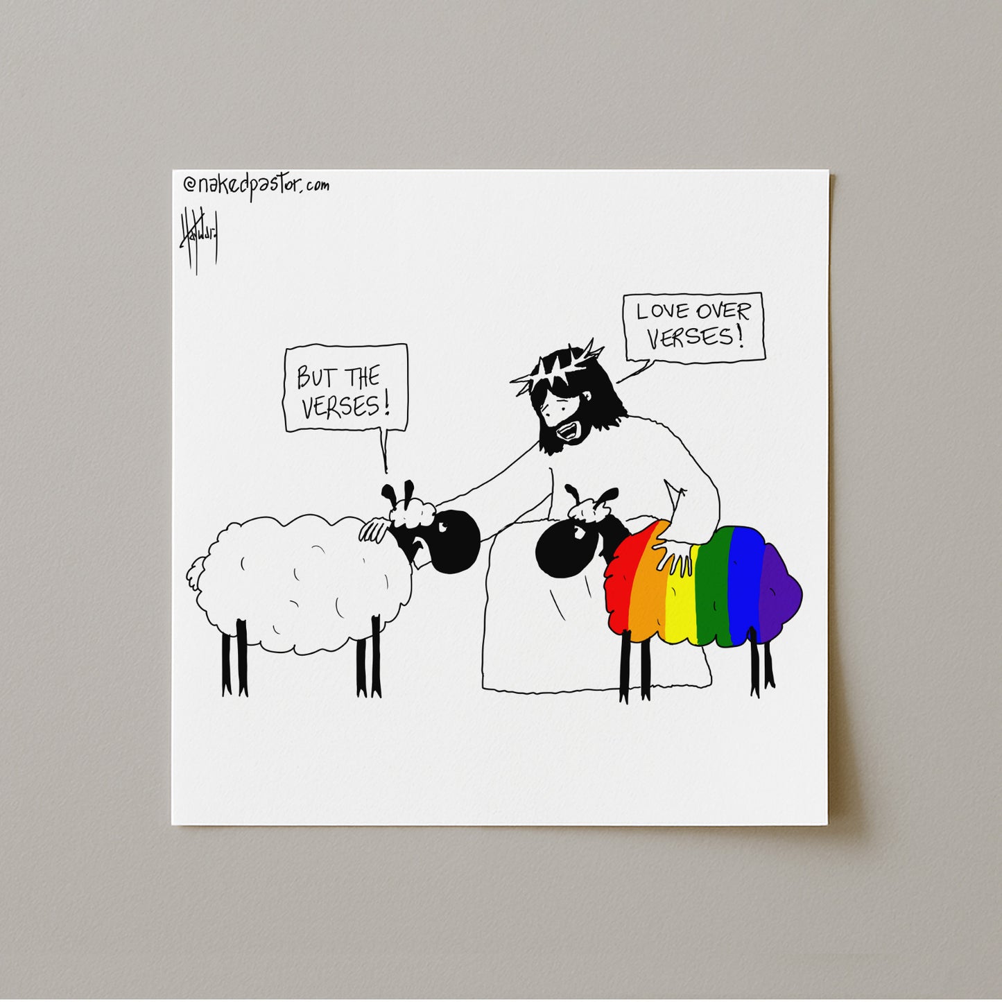 Love Over Verses Print-Cartoons-nakedpastor