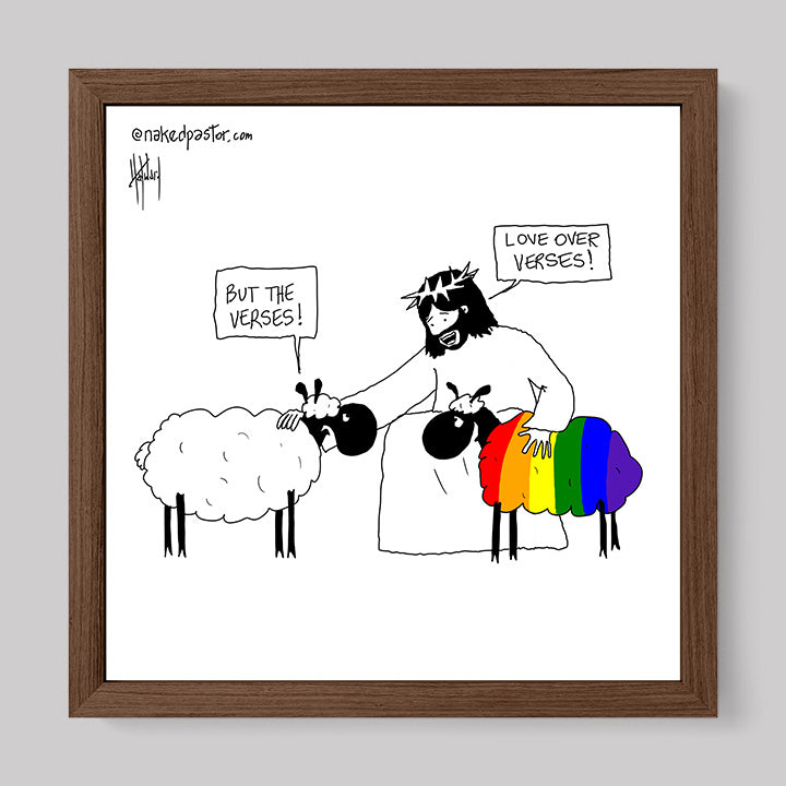 Love Over Verses Print-Cartoons-nakedpastor