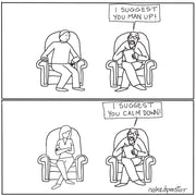 Man Up Calm Down Digital Cartoon-Digital Cartoons-nakedpastor