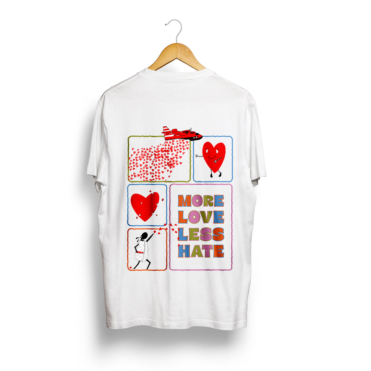More Love, Less Hate Front and Back Tee-Shirts-nakedpastor