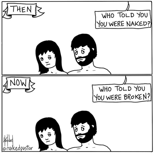 Naked and Broken Digital Cartoon