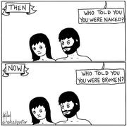 Naked and Broken Digital Cartoon - by nakedpastor