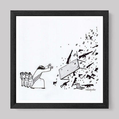 No Weapon Shall Prosper Cartoon Print-Cartoons-nakedpastor