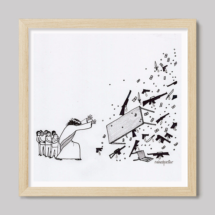 No Weapon Shall Prosper Cartoon Print-Cartoons-nakedpastor