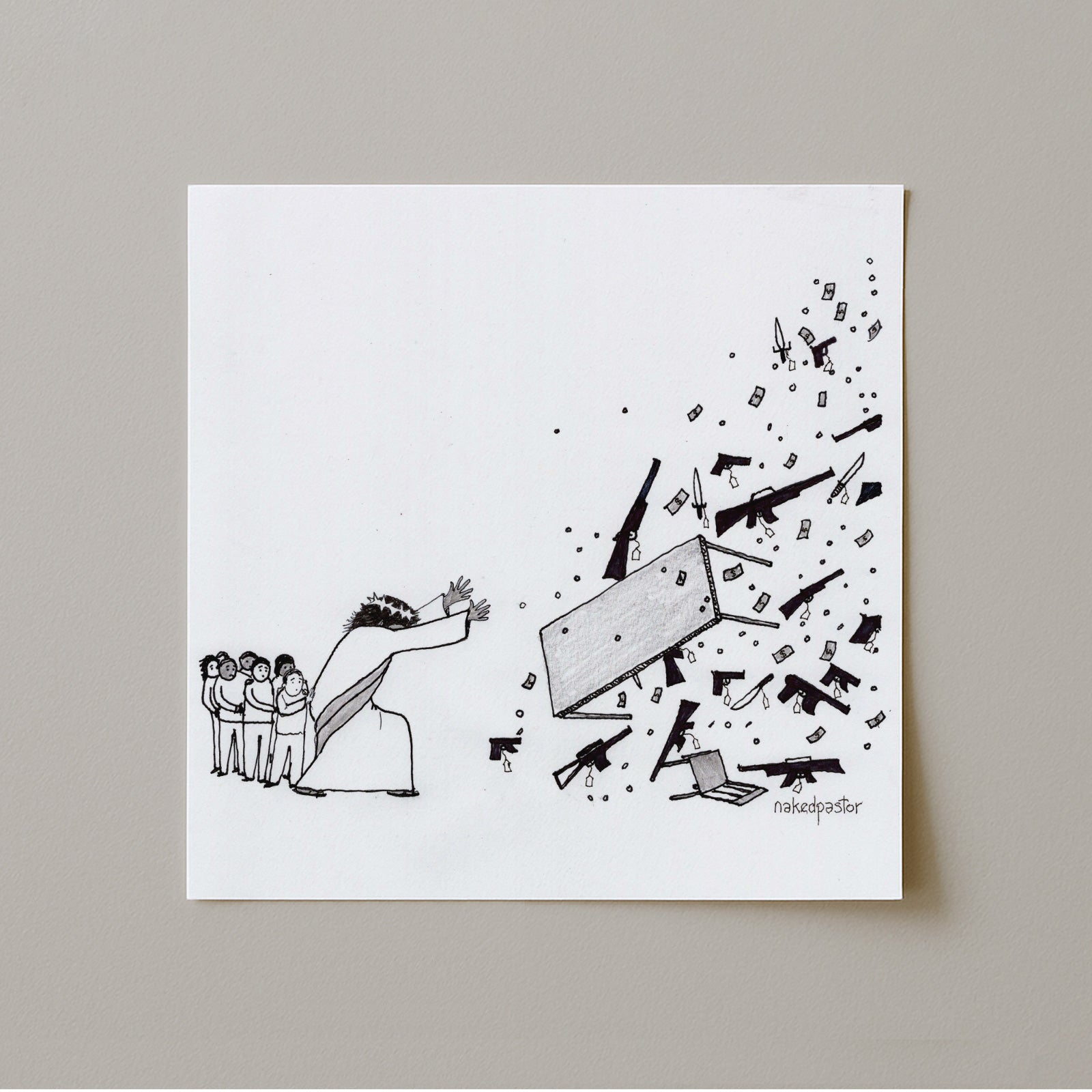 No Weapon Shall Prosper Cartoon Print-Cartoons-nakedpastor