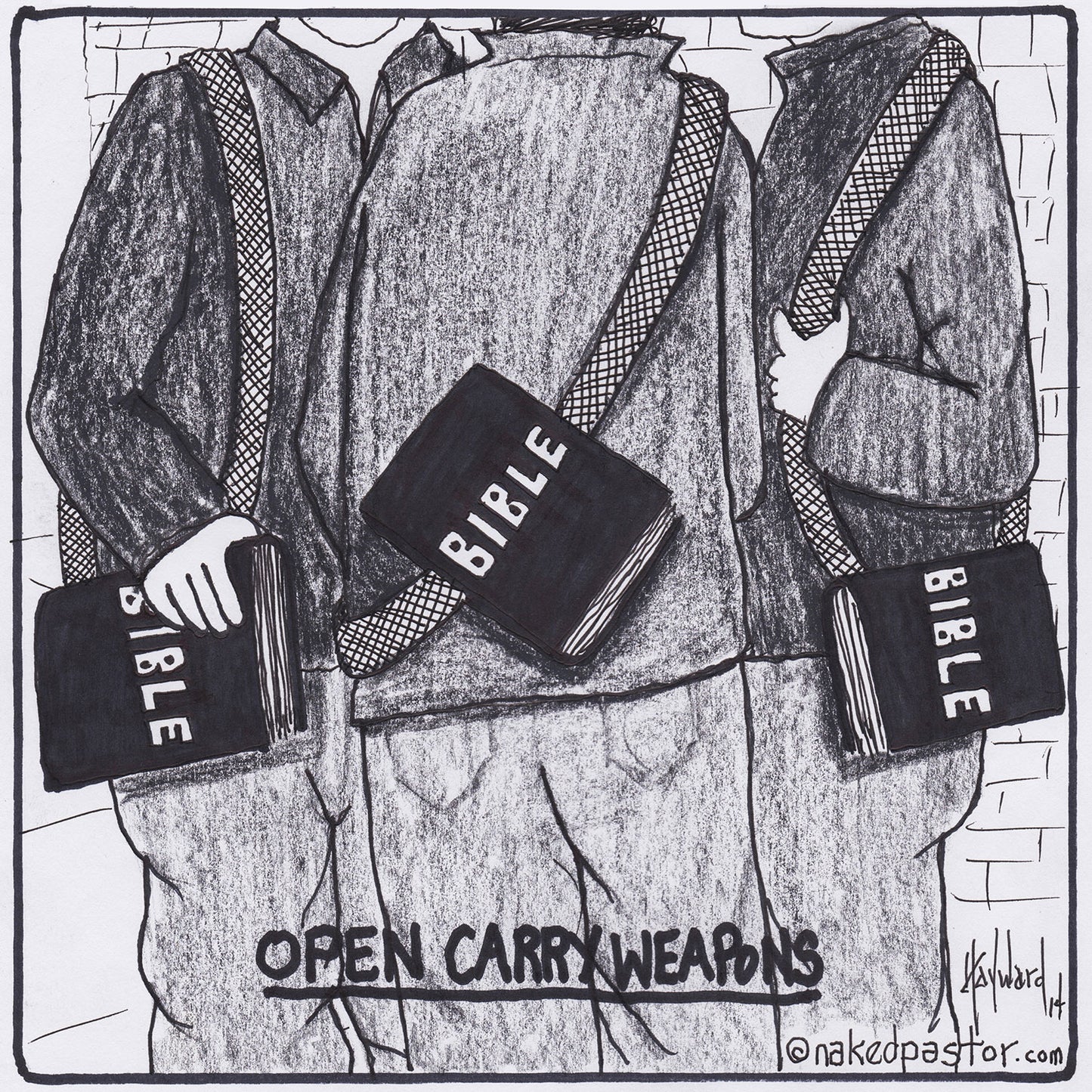 Open Carry Weapons Digital Cartoon
