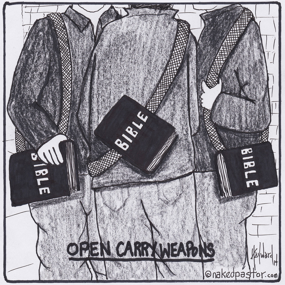 Open Carry Weapons Digital Cartoon - by nakedpastor