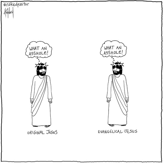 The Original Jesus and The Evangelical Jesus Digital Cartoon