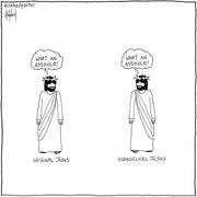 The Original Jesus and The Evangelical Jesus Digital Cartoon - by nakedpastor