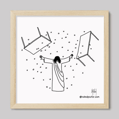 Jesus Overturning Print-Cartoons-nakedpastor
