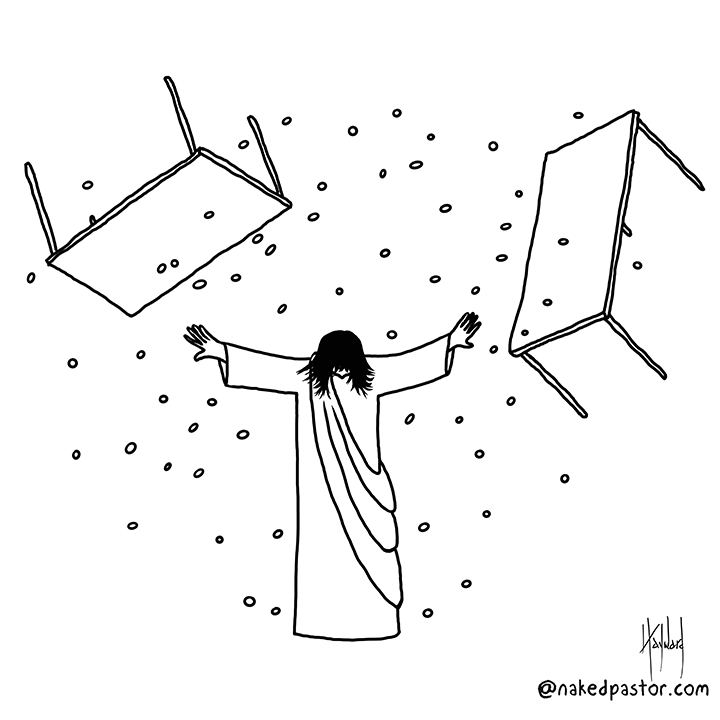 Jesus Disrupts the Script Art Print Set-Cartoons-nakedpastor