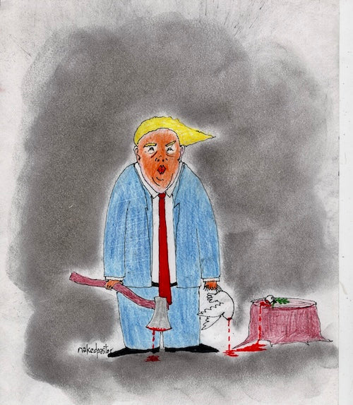 Peace Beheaded Digital Cartoon-Digital Cartoons-nakedpastor