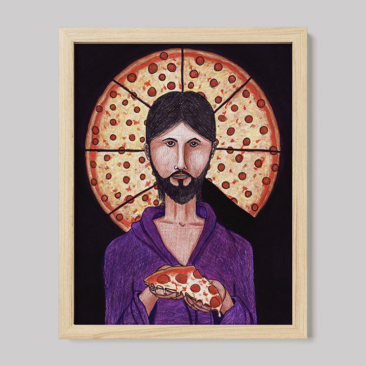 The Pizza Christ Image of Christ Print-Drawings-nakedpastor