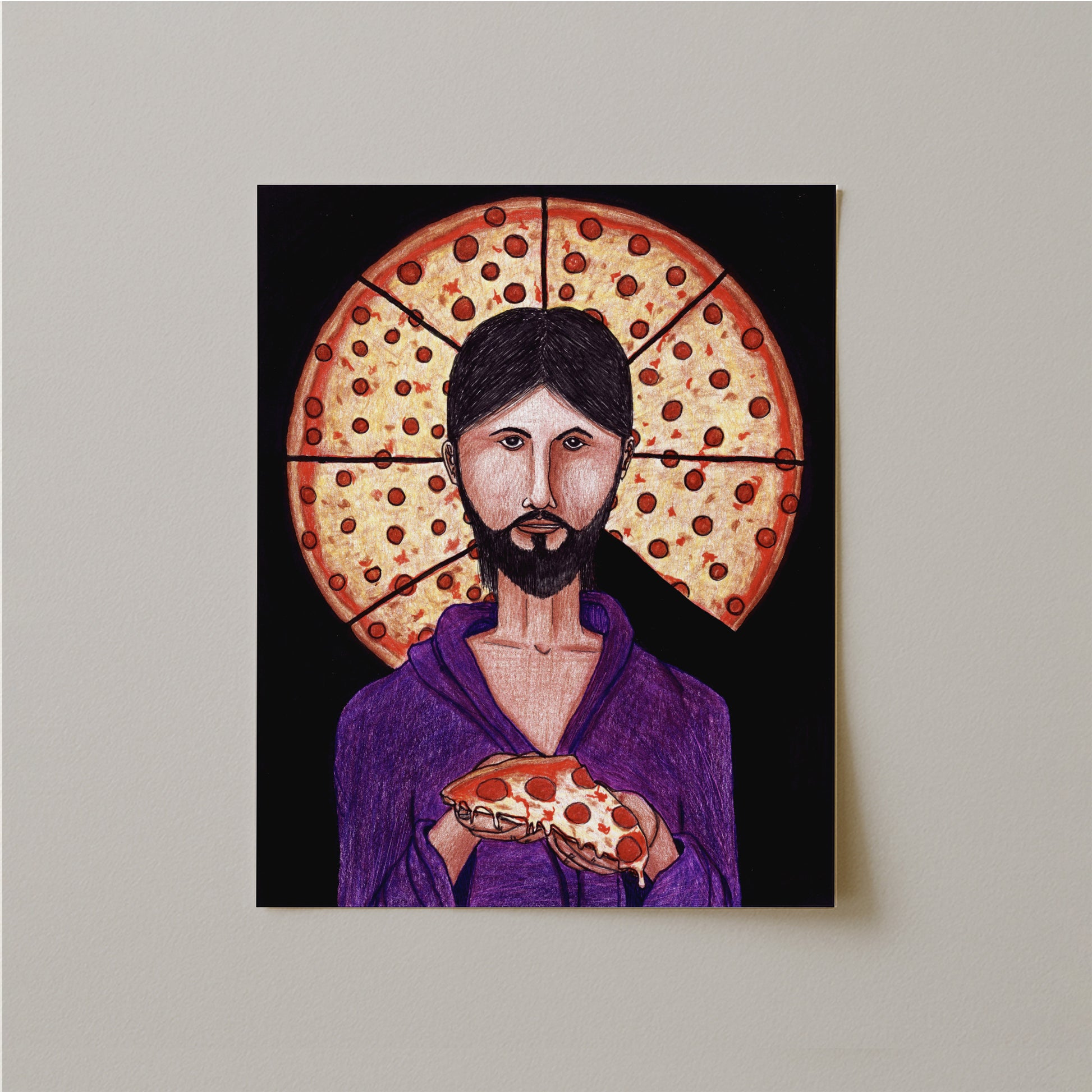 The Pizza Christ Image of Christ Print-Drawings-nakedpastor