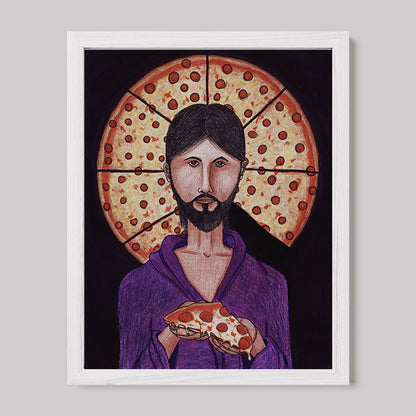 The Pizza Christ Image of Christ Print-Drawings-nakedpastor