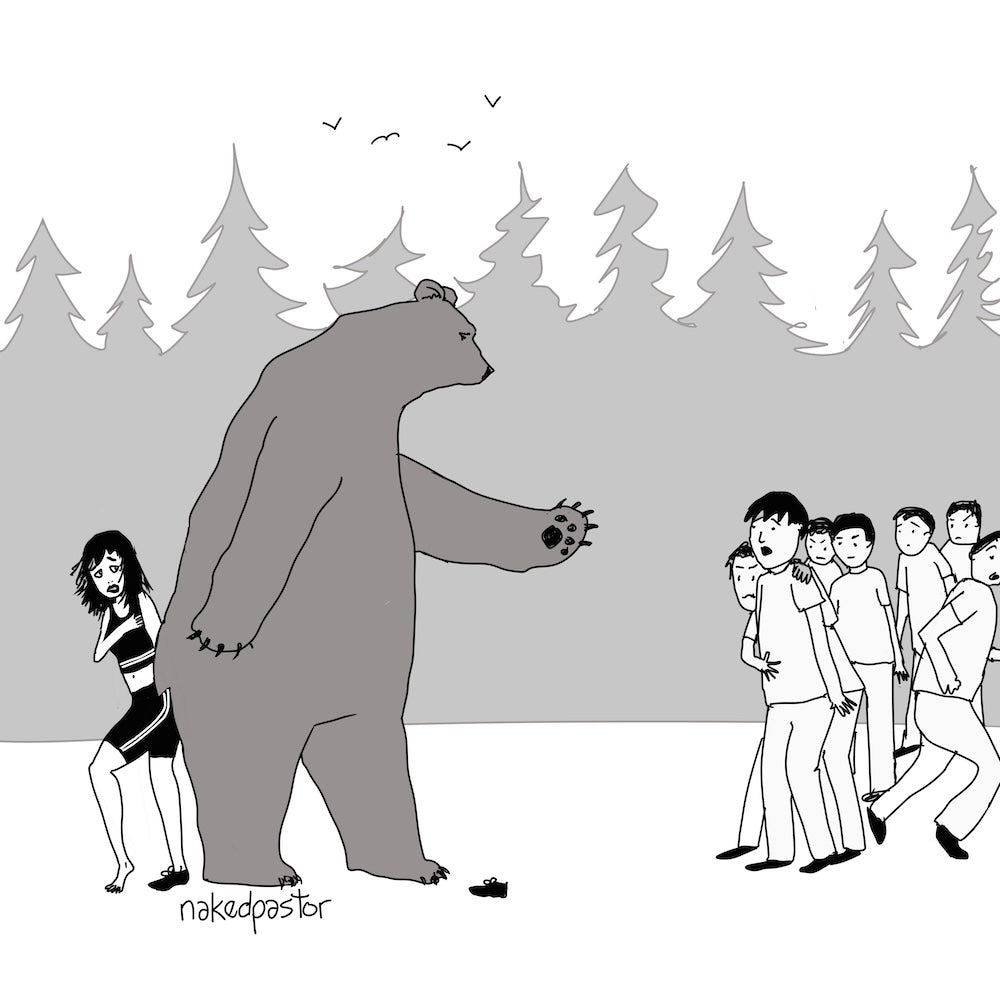 Protective Bear Digital Cartoon-Digital Cartoons-nakedpastor
