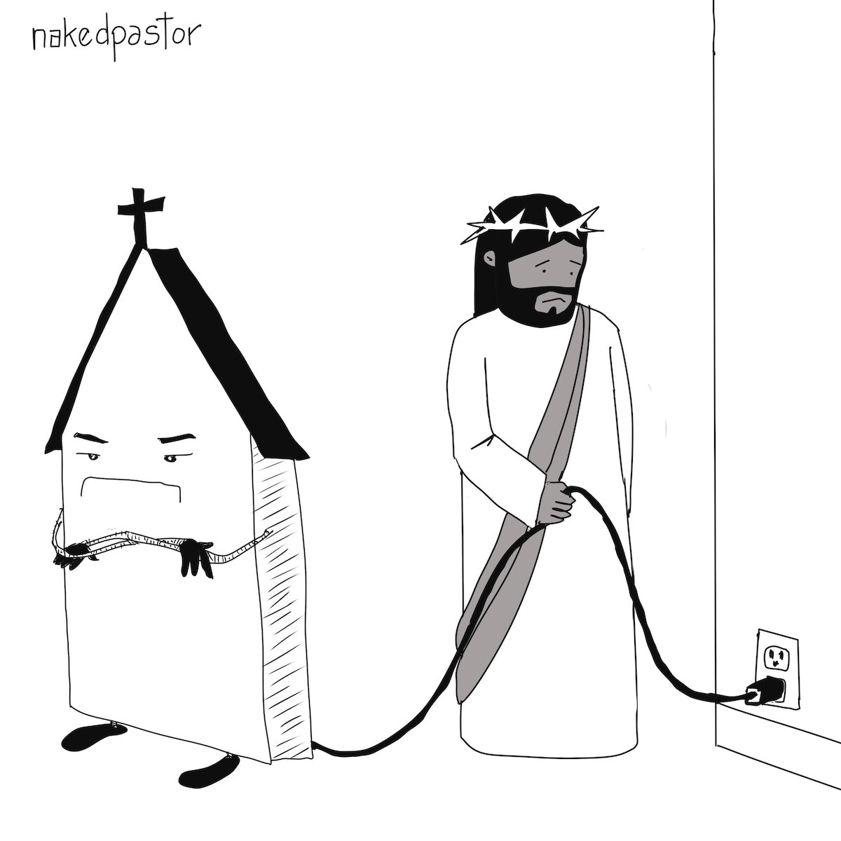 Buy Pull the Plug Digital Cartoon by NakedPastor - David Hayward