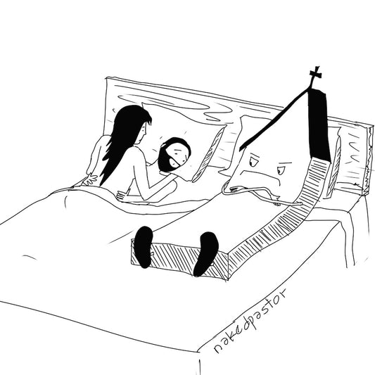 Purity Culture Threesom Digital Cartoon-Digital Cartoons-nakedpastor