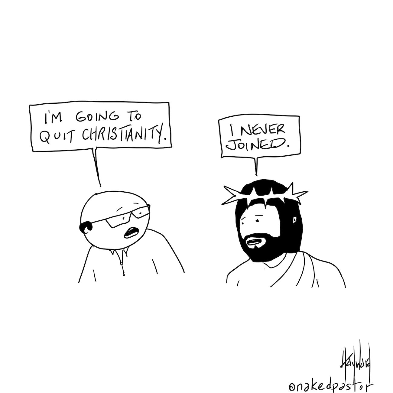 Quit Christianity Digital Cartoon