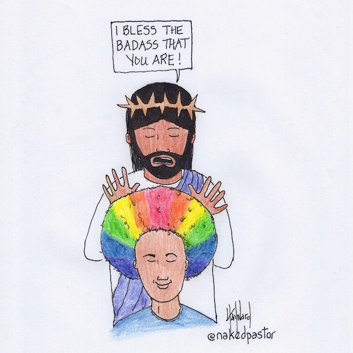 Bless the Rainbow Badass Original Cartoon Drawing
