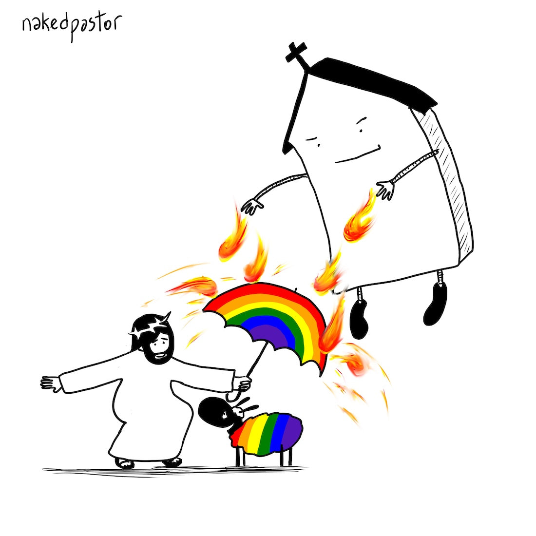 Rainbow Protection Digital Cartoon-Cartoons-nakedpastor