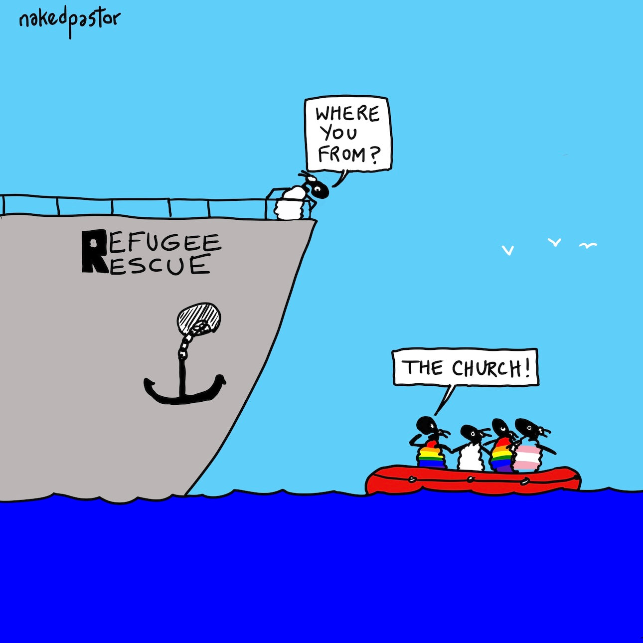 Refugee Rescue Digital Cartoon-Cartoons-nakedpastor