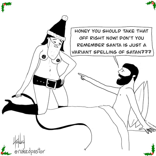 Santa Satan Digital Cartoon