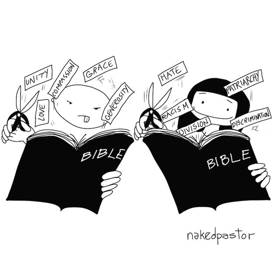 Scissors and the Bible Digital Cartoon-Digital Cartoons-nakedpastor