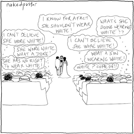 She Wore White Digital Cartoon-Digital Cartoons-nakedpastor