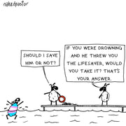 Should I Save Him Digital Cartoon-Digital Cartoons-nakedpastor