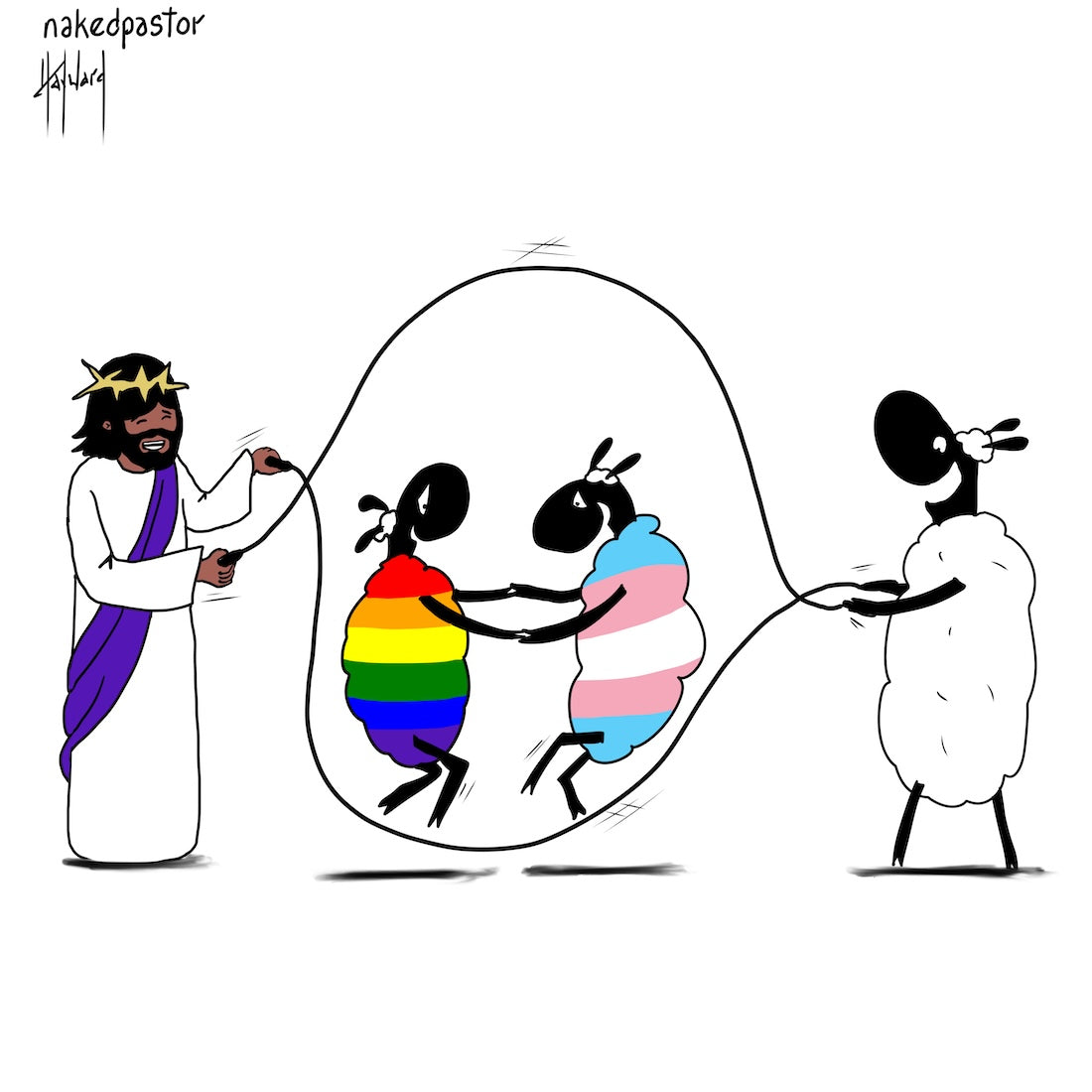 Skipping LGBTQ Digital Cartoon