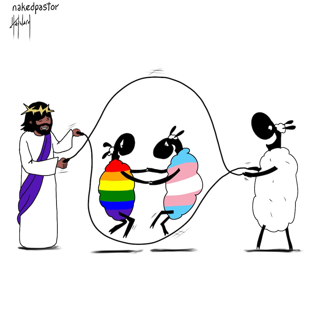 Skipping LGBTQ Digital Cartoon - by nakedpastor