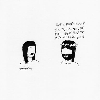 Sound Like You Original Cartoon Sumi Ink Drawing-Cartoons-nakedpastor