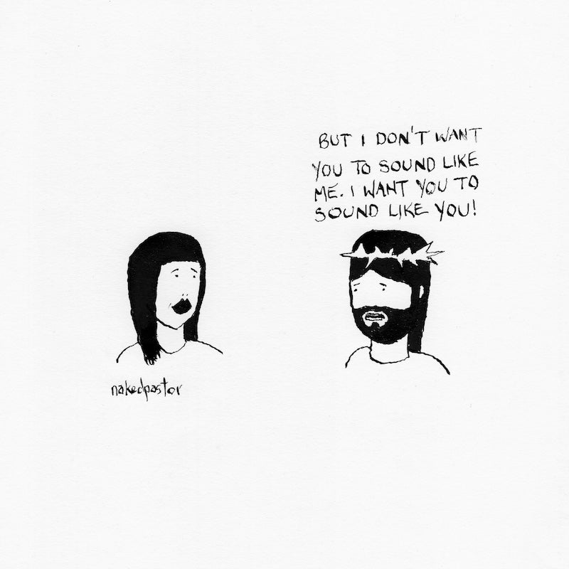 Sound Like You Original Cartoon Sumi Ink Drawing-Cartoons-nakedpastor