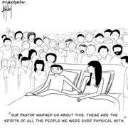 Spirits of Past Relationships Digital Cartoon - by nakedpastor