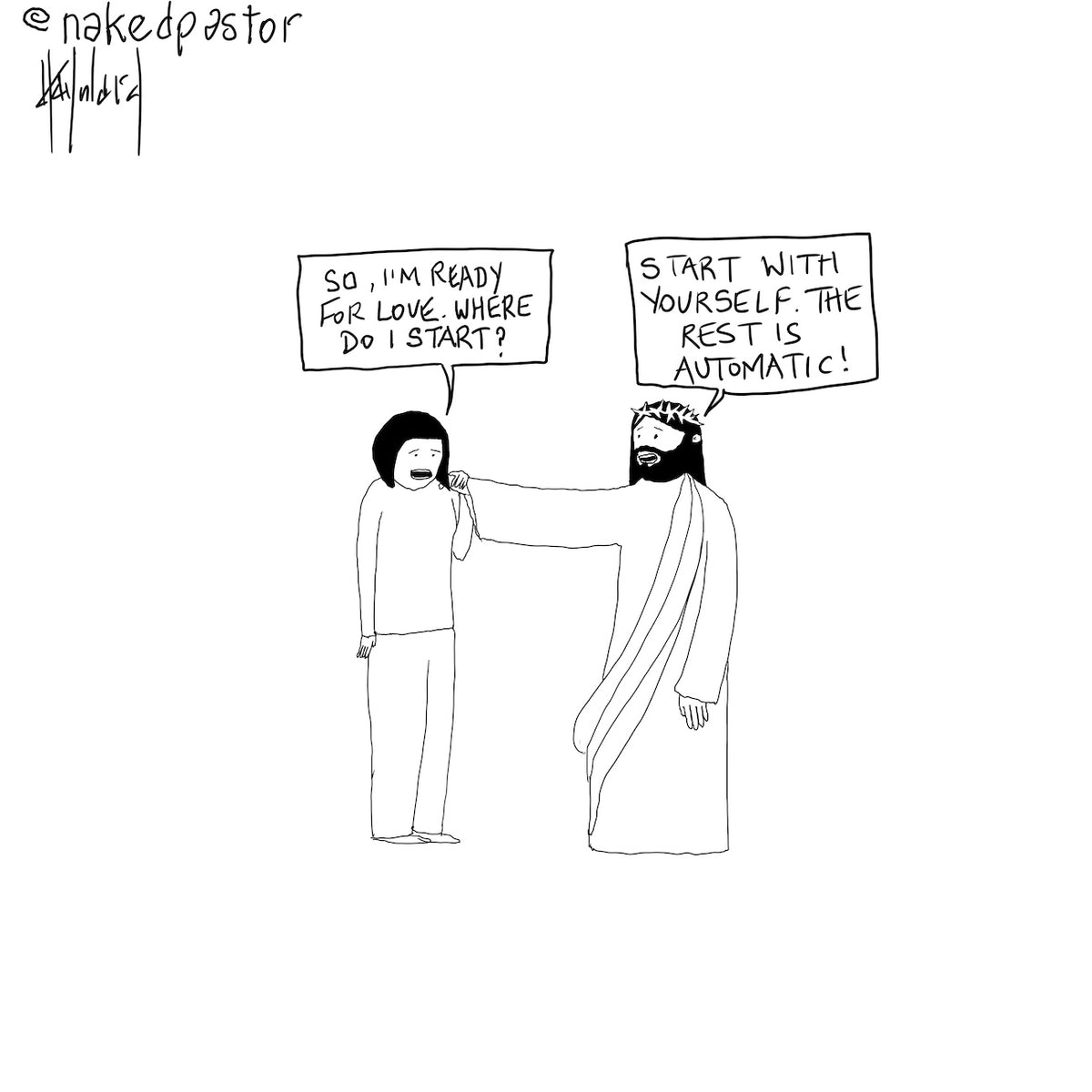 Start With Yourself Digital Cartoon - by nakedpastor